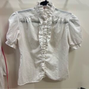 Vintage Ruffle Collared Under Shirt for Cosplay and Alternative Layering